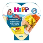HiPP БИО Картофи със сьомга и моркови, пюре в купичка 12м. 250г Био 