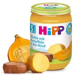HiPP БИО Тиква с картоф и телешко 5м. 190г