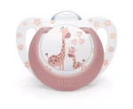 NUK First Choice биберон залъгалка, силикон, 0-6 мес., 2 бр., Пингвин/Жираф
