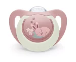 NUK First Choice биберон залъгалка, силикон, 6-18 мес., 2 бр., Night, Заек/Овца