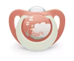 NUK First Choice биберон залъгалка, силикон, 6-18 мес., 2 бр., Night, Заек/Овца