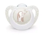 NUK First Choice биберон залъгалка, силикон, 0-6 мес., 2 бр., Пингвин/Жираф