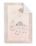 Супер меко бебешко одеяло с шерпа Pingui Family 110/140 см розово