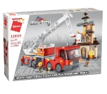 Конструктор, Qman, MineCity, Многофункционална пожарна повдигаща се платформа, 686 части