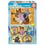 Пъзел, Educa, Zootopia, 2 в 1, 2 х 48 части