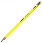Графитен молив, Stabilo, Swano fluo HB с гума, Жълт
