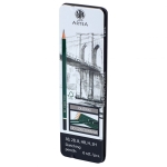 Комплект моливи за скициране в метална кутия, Astra, Artea, 6 бр.