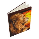 Творчески комплект, Craft Buddy, Направи сам тетрадка с диамантена корица, Лъвове в саваната, 25.5 х 17.5 х 2.5 см, 5 части