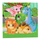 Творчески комплект, Craft Buddy, Рисуване по номера, Семейство динозаври, 30 х 30 см