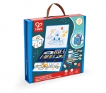 Творчески комплект, Hape, Преносим комплект за рисуване с дъска, 41 части