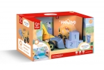 Игрален комплект, Hape, Бръмчащият булдозер с книжка, 6 части