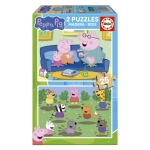 Пъзел, Educa, Peppa Pig, 2 в 1, 2 x 25 части