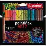 Комплект флумастери, Stabilo, pointMax Arty, 18 цвята