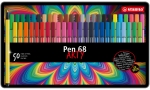 Комплект флумастери, Stabilo, Pen 68 Arty, метална кутия, 50 части