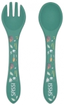 Силиконов комплект за хранене, вилица и лъжица, Sassi, 