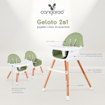 Дървен стол за хранене Gelato 2в1
