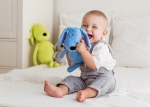 Мека играчка За Гушкане Dog 28cm син 81993
