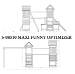 Fungoo 08510T Optimizer TEAK детска площадка с 3 кули, пързалка и люлка