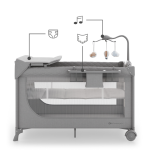 Kinderkraft LEODY UP сгъваема бебешка кошара с аксесоари 