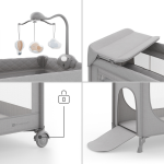 Kinderkraft LEODY UP сгъваема бебешка кошара с аксесоари 