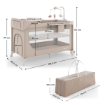 Kinderkraft LEODY UP сгъваема бебешка кошара с аксесоари 