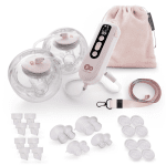 Kinderkraft GENTLEFLOW двойна електрическа помпа за кърма с таймер PINK