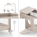 Kinderkraft LEODY UP сгъваема бебешка кошара с аксесоари 