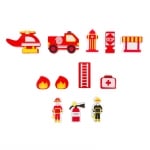 Small Foot Комплект за игра Пожарна, в куфарче, 13 части