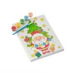 Grafix Платно за оцветяване Дядо Коледа, със стикери, с четка и бои, 20 х 15 cm