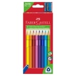 Faber-Castell Цветни моливи Triangular Jumbo, 10 цвята, с включена острилка