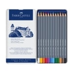 Faber-Castell Акварелни моливи Goldfaber Aqua, 12 цвята, в метална кутия