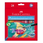 Faber-Castell Акварелни моливи, 24 цвята, с включена четка