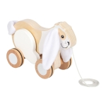 Small Foot Зайче за дърпане, дървено, с шумящи уши