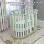 Овална кошара Ави 2в1 с матрак и колелца