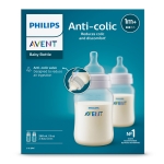 Комплект от 2 бр. шишета за хранене Anti-Colic 260 мл, с биберон със сила на потока 2, 1м+ Philips AVENT SCY103/02