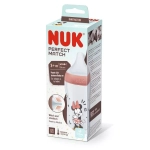 NUK Perfect Match Шише РР 260мл. със силиконов биберон за хранене M, 3+ мес. Minnie червено