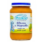 GANCHEV 100% плод - Пюре от ябълки и моркови 4м. 190г