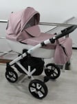 Бебешка количка 3в1 Gusio S-line цвят:розов/бял