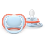 2 броя ортодонтски силиконови залъгалки Philips AVENT SCF087/01 Ultra Air, 0-6м, пастелни едноцветни, в кутия за стерилизиране