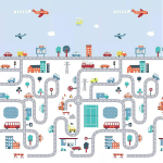 Килим за лазене 1cm 1.8x1.2" градска среда