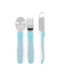 Виличка и лъжичка за хранене Twistshake Неръждаема стомана 12+ м Pastel Blue