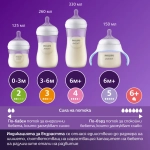 Нощен комплект за бебе Philips AVENT SCD838/17 със шише за хранене Natural Response 260 мл с биберон без протичане със среден поток и залъгалка Ultra Soft