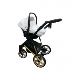 Adbor-бебешка количка 3в1 Avenue 3D eco: бяла кожа/бял