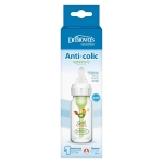Стъклено бебешко шише Dr.Brown's Natural Flow Anti-Colic Options+ Narrow Neck Rooster, 120 мл.