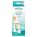 Стъклено бебешко шише Dr.Brown's Natural Flow Anti-Colic Options+ Wide Neck Elephant, 150 мл.