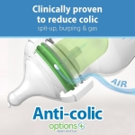 Стъклено бебешко шише Dr.Brown's Natural Flow Anti-Colic Options+ Wide Neck Elephant, 150 мл.