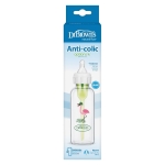 Стъклено бебешко шише Dr.Brown's Natural Flow Anti-Colic Options+ Wide Neck Flamingo, 250 мл.