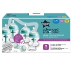 Комплект от 4 броя шишета  Tommee Tippee Advanced Anti-Colic+, 2 бр. биберони, 2 бр. залъгалки и четка за почистване на шишета