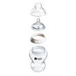 Бебешко шише за хранене Tommee Tippee Natural Start САМОСТЕРИЛИЗИРАЩО, с декорация ПАТЕ, 260 мл, с биберон с бавен поток 0м+ (1 капка)