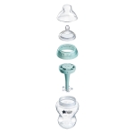 Самостерилизиращо се бебешко шише за хранене Tommee Tippee Advanced Anti-Colic+, 260 мл, 0м+, с иновативна система за намаляване на коликите